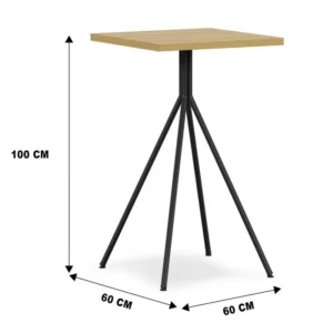 mobiliario-contract-mesa bistro alta metal negro tapa de mdp color miel 60 x 60 cms 2